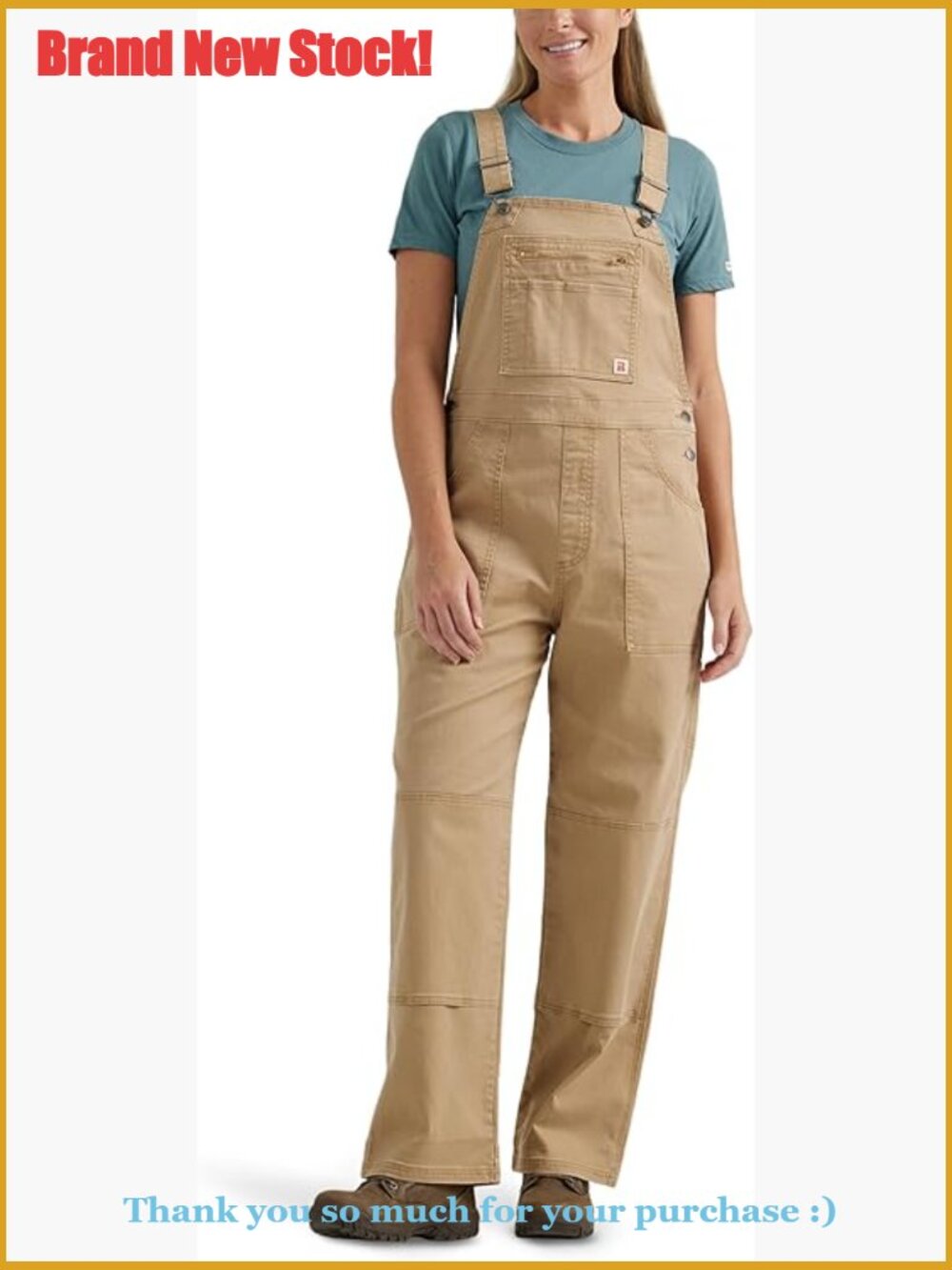 Relaxed Fit Work Overall with Cotton Spandex Fabric